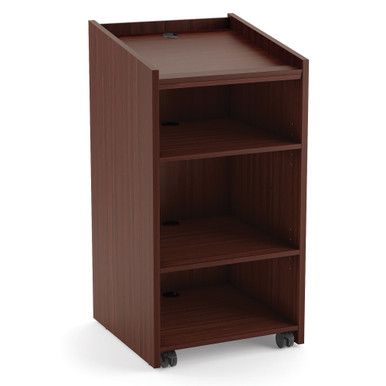 OS Laminate Mobile Lectern, Mahogany