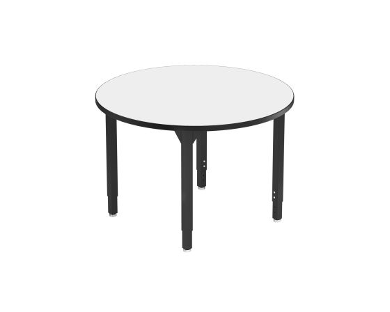 NPS® Heavy-Duty Height Adjustable Activity Table, 42" Round, Whiteboard Top, Black Legs