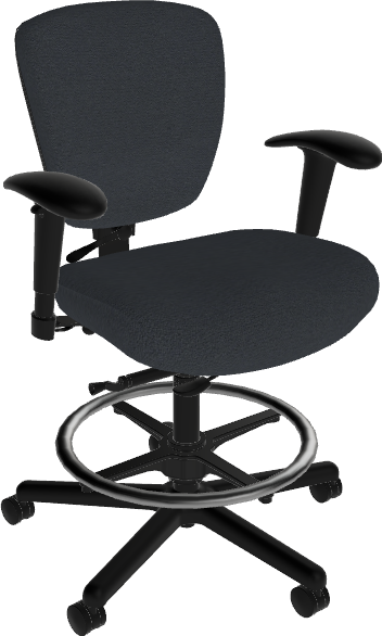 Sitmatic Posh Operational Low Back Tall Height Drafting Stool with Adjustable Armrests
