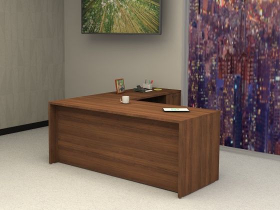 Indiana Furniture Canvas L Shape Desk -30" x 72" Desktop with 24" x 48" Return - 72" x 78" Overall
