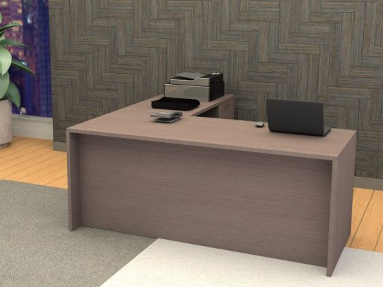 Indiana Furniture Canvas L Shape Desk -30" x 72" Desktop with 24" x 42" Return - 72" x 72" Overall