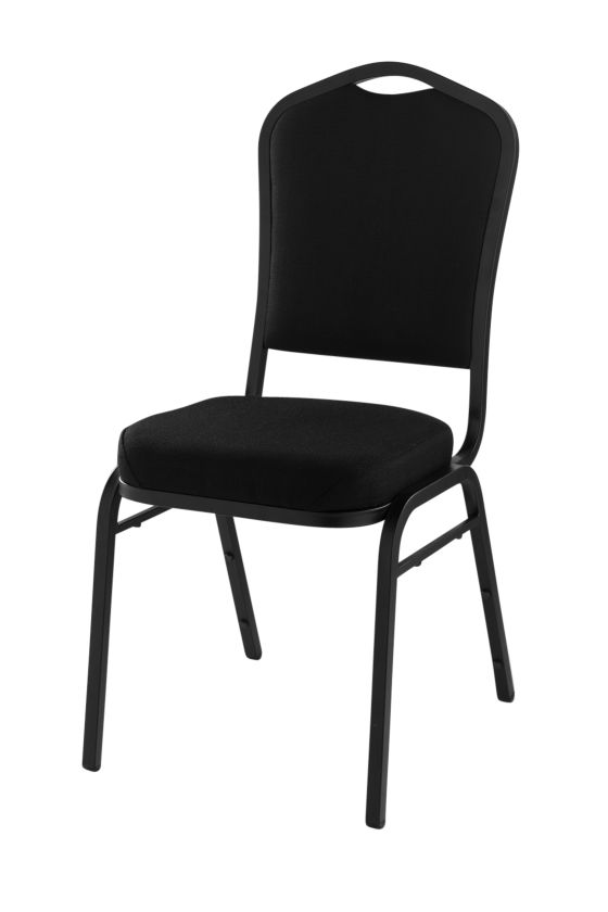 2 PACK National Public Seating 9300 Series Silhouette Back Fabric Padded Stacking 500 LB Banquet Chair - Black Sandtex Frame-Black