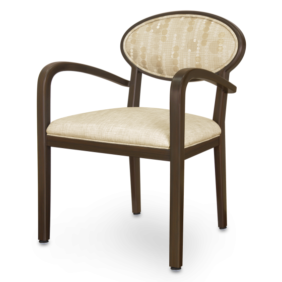 Kwalu Contura Café Commercial Bistro Dining Chair with Armrests and Oval Back