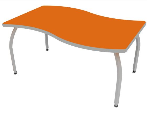 ELO® Tide XL 35"D x 54"L Table with Beveled Lotz Armor Edge™ HPL Top and 1.25" Adjustable Square Legs