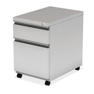 Metal Pedestals 2 Drawer Metal File and Box Pedestal - 22''D - Silver