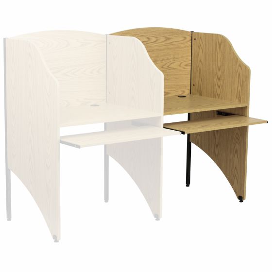 Add-On Study Carrel with Pull-Out Keyboard-Oak