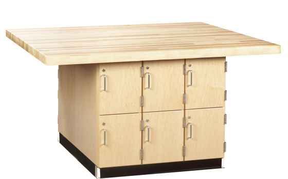 Diversified Spaces 4 Station Workbench with Lockers
