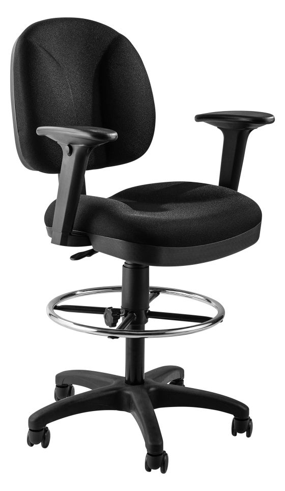 National Public Seating Comfort Task Stool with Arms, 24.5"-34.5" Height - Model CTS-A