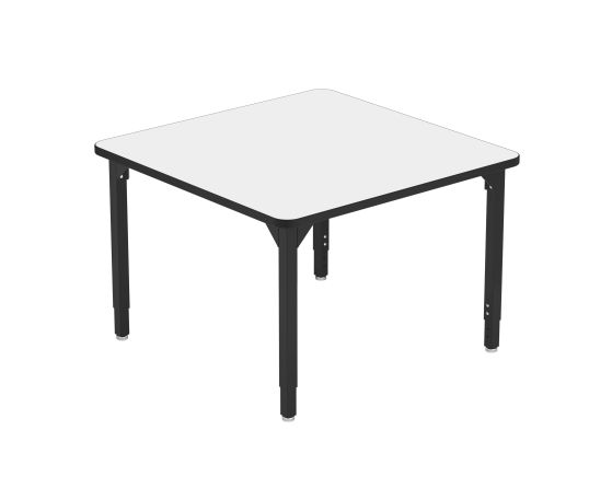 NPS® Heavy-Duty Height Adjustable Activity Table, 24" Square, Whiteboard Top, Black Legs