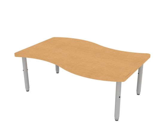 ELO® Tide XL 35"D x 54"L Table with 3mm Edge HPL Top and 2" Universal Junior Pin Adjustable Straight Round Legs