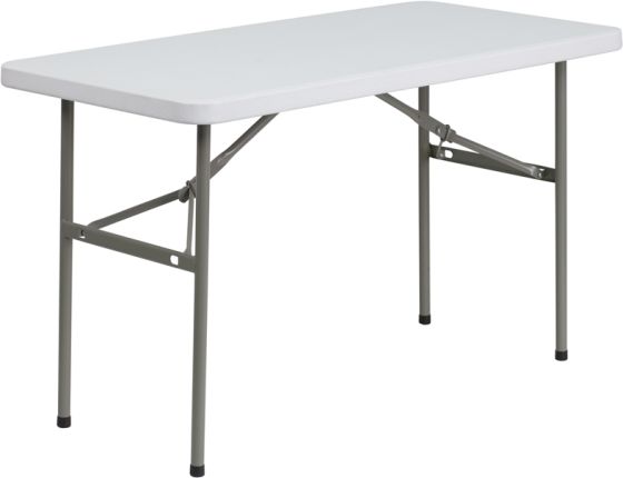 Maxis 24" W X 48" L Granite White Plastic Folding Table