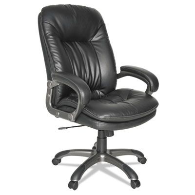 OIF Black Leather Executive Office Chair with Padded Arms