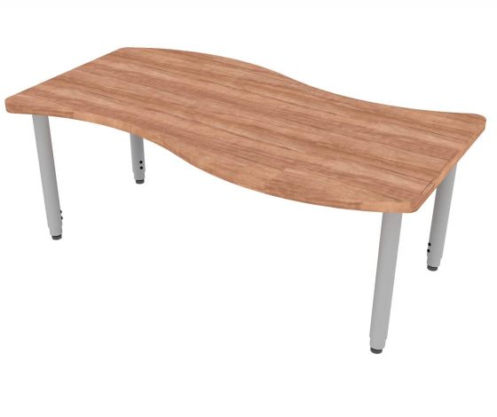 ELO® Tide 30"D x 54"L Table with 3mm Edge HPL Top and 2" Universal Junior Adjustable Straight Round Legs