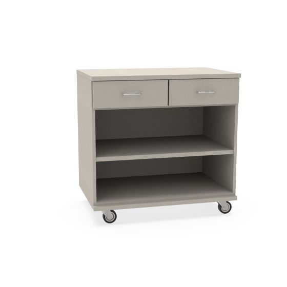 REplay® Mobile Base Cabinet Unit with Top-Split Drawers Over Open, Adjustable Shelf, and Casters - 24"W x 23"D x 35.5"H