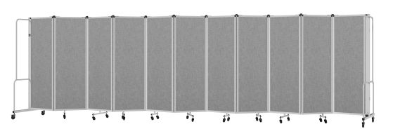 National Public Seating Room Divider, 6' Height, Expands to 256" Width, Grey Panels and Grey Frame - Model RDG6-11PT02