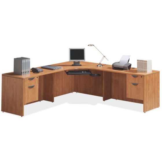 OS Laminate L Shaped Corner Desk Unit with Suspended Pedestals - 89.25'' x 89.25''