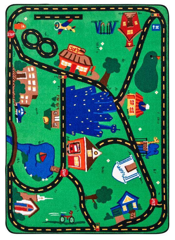 Carpets for Kids Cruisin Around the Town Play Rug, 3ft 10in x 5ft 5in, Rectangle