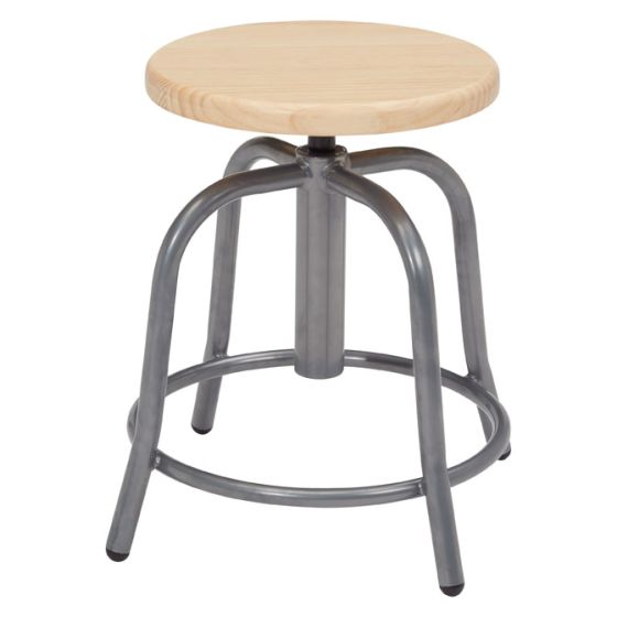 NPS 6800 Series Height Adjustable Wooden Swivel Stool-Gray