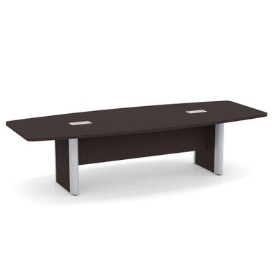 OS Boat Shaped Conference Table with Elliptical Base - 10', Espresso
