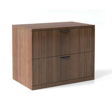OS Laminate Lateral Files 2 Drawer Lateral File - Modern Walnut