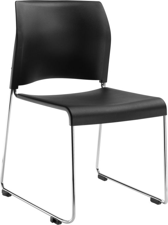 National Public Seating Cafetorium 500 LB Plastic Stack Chair, Black - Model 8810-11-10