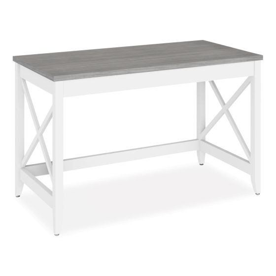 Workspace by Alera Farmhouse Writing Desk, 47.24" x 23.62" x 29.53", Gray