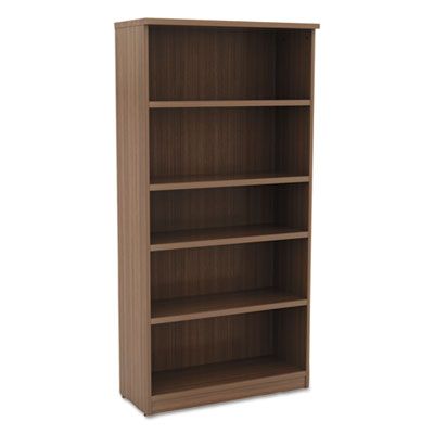 GOGO® Essentials Five-Shelf Bookcase-Walnut