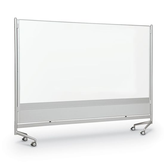 MooreCo D.O.C. Mobile Room Divider and Display Panel, Dura-Rite® Markerboard -72" H x 72" W