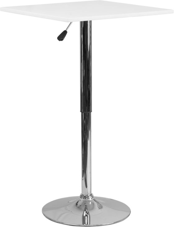 24" Square Adjustable Height Cocktail Pub Table