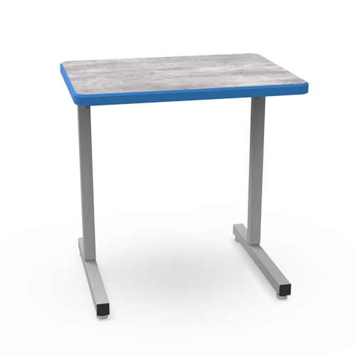 UNE-T Plymouth 20"D x 27"L Desk with Beveled Lotz Armor Edge™ HPL Top and UNET Universal Adjustable Legs, Nylon Glides