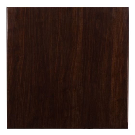 Pro-Tough Commercial Square Resin Walnut Table Top-36" W x 36" L