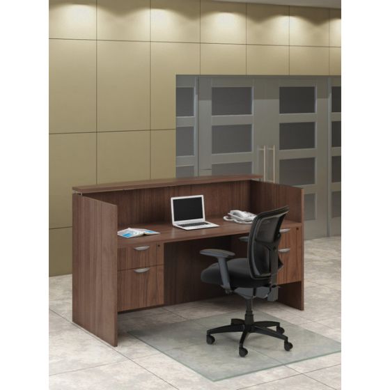 OS Laminate Reception Desk with Hanging Pedestals - 36" x 71"