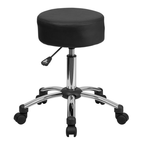 Medical Ergonomic Adjustable Height Stool With Chrome Base