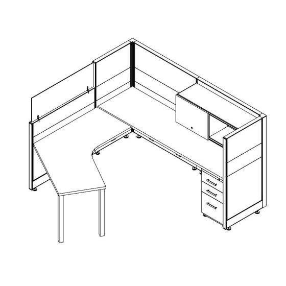 Friant Novo Workstation Cubicle Panel System, 7' x 7.5', Typical FH-1004