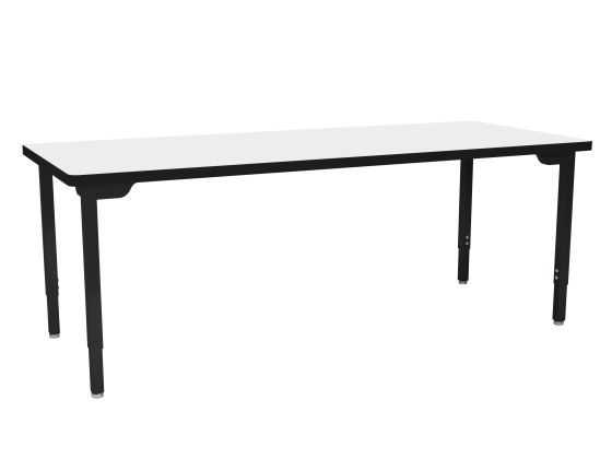 NPS® Heavy-Duty Height Adjustable Designer Table, 30" x 72", Whiteboard Top, Black Frame