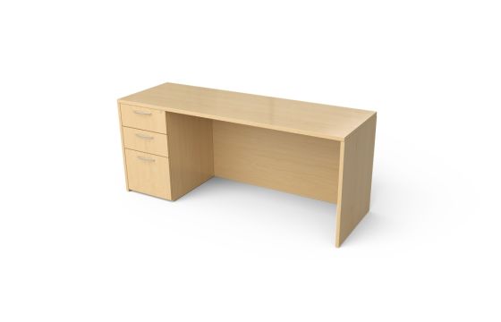 Indiana Furniture Canvas Left Pedestal Credenza with Two Box Drawers and One File Drawer - 24" X 72"