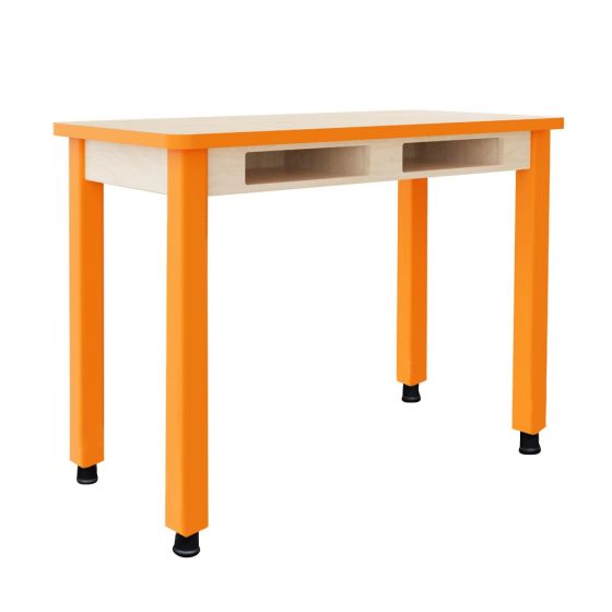 Diversified Spaces PerpetuLab Science Lab Table with Book Compartments, Steel Legs, and Laminate Top - 24" x 48"
