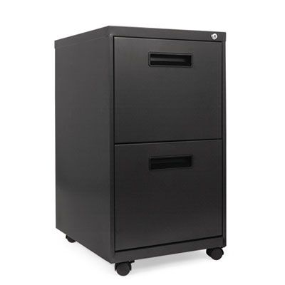 GOGO® Essentials Two-Drawer Mobile Metal Filing Pedestal-Charcoal