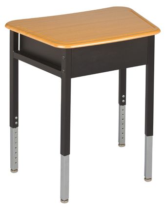 USACapitol Unite16 Adjustable Desk, 22” - 33”, with Open Front Book Box and Hard Plastic Top