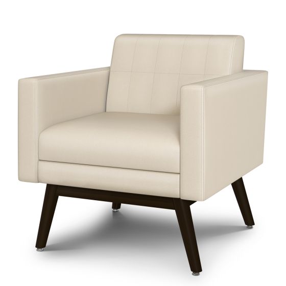 Kwalu Potenza 350 LB Commercial Reception Area Lounge Chair with Quilted Stitching
