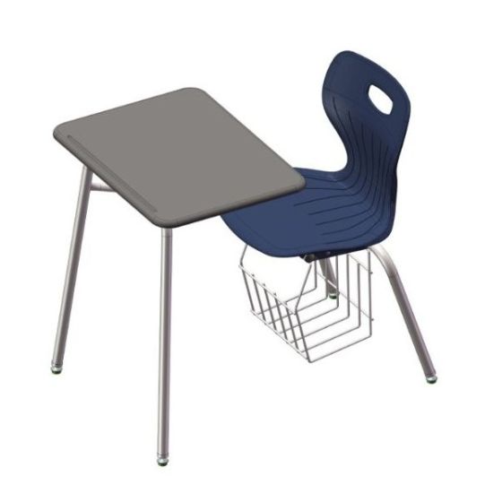 USACapitol Euroflex 18" Hard Plastic Combination Desk with Book Basket