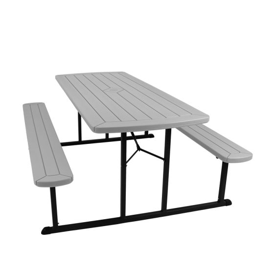 NPS® 30" x 72" Blow Molded Picnic Table - Light Speckled Grey