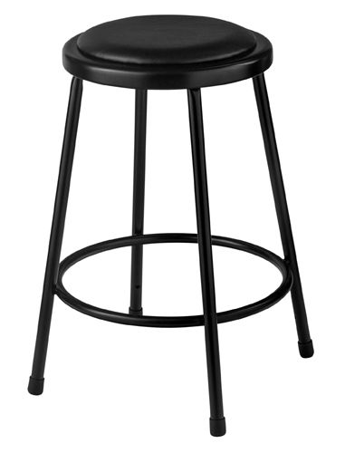 4 PACK NPS 6400 Series 24" Black Vinyl Padded Stool