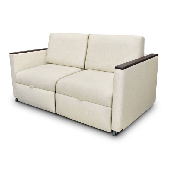 Kwalu Carrara Healthcare Facility Pull-Out Sleeper Love Seat with Durable Kwalu Arm Caps and Upholstered Seat Rail