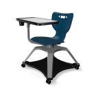 MooreCo Hierarchy Enroll Chair, Armless Shell with Whiteboard Tablet Arm, Cup Holder, and Soft Casters, 32.4"H x 25.6"W x 25.6"D