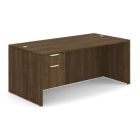 OS Laminate Collection Single 3/4 Pedestal Desk - 71'' x 36'' - Modern Walnut