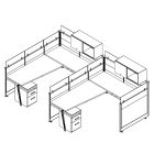 Friant Novo 2-Workstation Cubicle Panel System, 5.5' x 7' per Station, Typical FH-2002